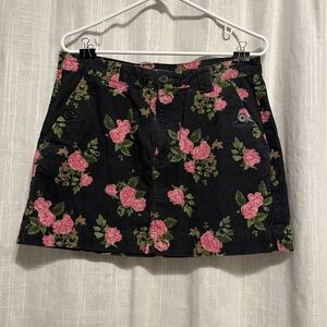 Wild fable flowered corduroy skirt, size 10